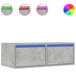 Casa si Gradina - Mobilier - Comode si corpuri - Comode - Comoda TV cu lumini LED, gri beton, 75x35,5x25 cm - Infinity.ro