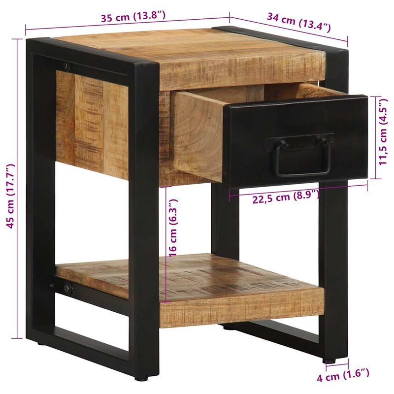 Casa si Gradina - Mobilier - Comode si corpuri - Noptiere - Noptiera 35x34x45 cm lemn masiv de mango - Infinity.ro
