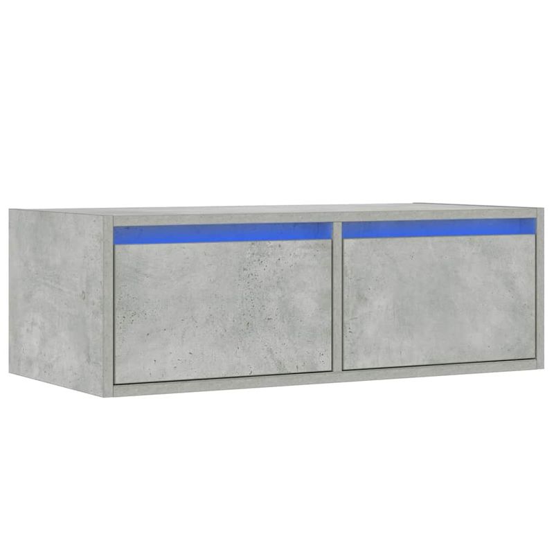 Casa si Gradina - Mobilier - Comode si corpuri - Comode - Comoda TV cu lumini LED, gri beton, 75x35,5x25 cm - Infinity.ro