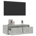 Casa si Gradina - Mobilier - Comode si corpuri - Comode - Comoda TV cu lumini LED, gri beton, 75x35,5x25 cm - Infinity.ro
