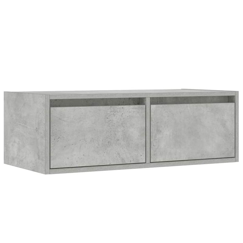 Casa si Gradina - Mobilier - Comode si corpuri - Comode - Comoda TV cu lumini LED, gri beton, 75x35,5x25 cm - Infinity.ro