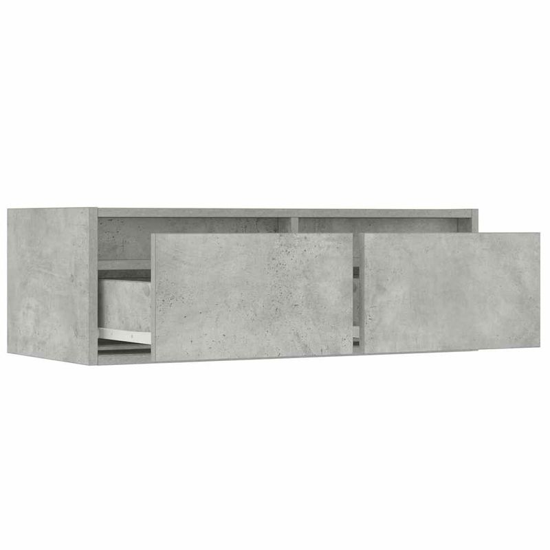 Casa si Gradina - Mobilier - Comode si corpuri - Comode - Comoda TV cu lumini LED, gri beton, 75x35,5x25 cm - Infinity.ro
