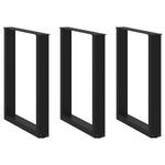 Casa si Gradina - Mobilier - Feronerie si accesorii mobila - Picioare pentru masuta de cafea in forma de U, 3 buc Negru Otel, mărime 70x(72-73) cm - Infinity.ro