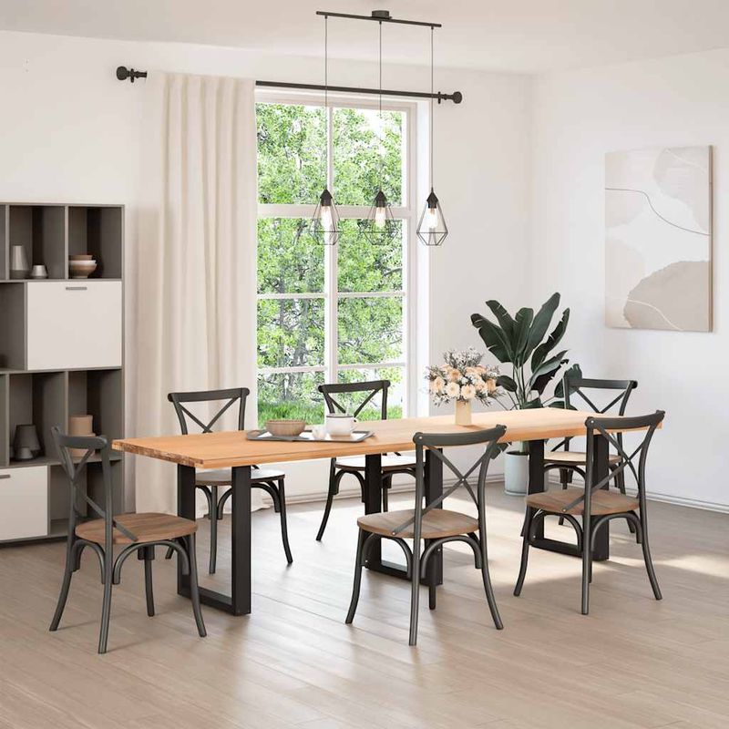 Casa si Gradina - Mobilier - Feronerie si accesorii mobila - Picioare pentru masuta de cafea in forma de U, 3 buc Negru Otel, mărime 70x(72-73) cm - Infinity.ro