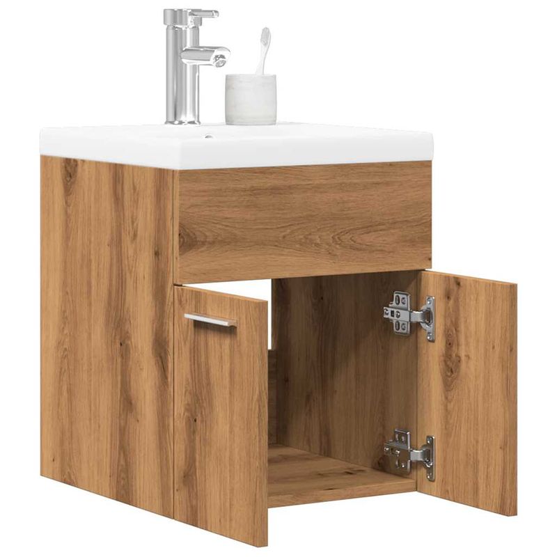 Casa si Gradina - Mobilier - Seturi de mobilier - Seturi baie - Set mobilier de baie, 2 piese, stejar artizanal, lemn prelucrat - Infinity.ro