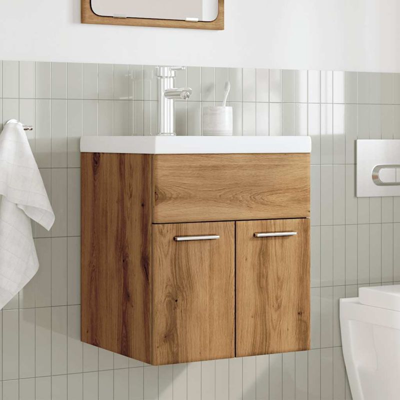 Casa si Gradina - Mobilier - Seturi de mobilier - Seturi baie - Set mobilier de baie, 2 piese, stejar artizanal, lemn prelucrat - Infinity.ro