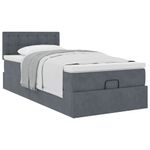 Casa si Gradina - Mobilier - Paturi si accesorii - Paturi - Cadru de pat otoman cu saltea catifea gri inchis 90x200cm - Infinity.ro