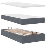 Casa si Gradina - Mobilier - Paturi si accesorii - Paturi - Cadru de pat otoman cu saltea catifea gri inchis 90x200cm - Infinity.ro