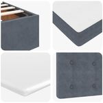 Casa si Gradina - Mobilier - Paturi si accesorii - Paturi - Cadru de pat otoman cu saltea catifea gri inchis 90x200cm - Infinity.ro