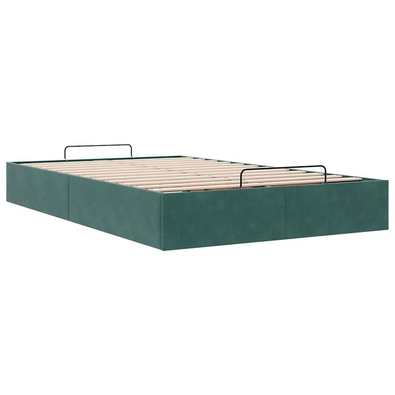 Casa si Gradina - Mobilier - Paturi si accesorii - Paturi - Cadru de pat otoman fara saltea Verde inchis 120x200 cm catifea - Infinity.ro