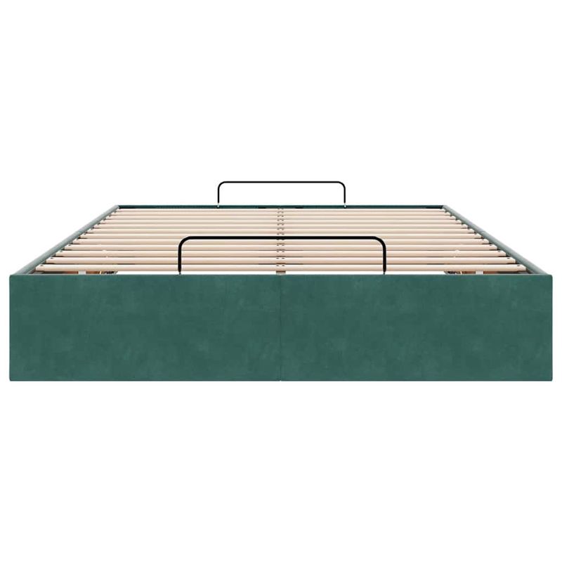 Casa si Gradina - Mobilier - Paturi si accesorii - Paturi - Cadru de pat otoman fara saltea Verde inchis 120x200 cm catifea - Infinity.ro