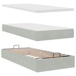 Casa si Gradina - Mobilier - Paturi si accesorii - Paturi - Cadru de pat otoman cu saltele Gri deschis 180x200cm catifea - Infinity.ro
