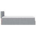 Casa si Gradina - Mobilier - Paturi si accesorii - Paturi - Pat otoman cu saltea tesatura gri deschis 90x200 cm, model design cu nasturi - Infinity.ro