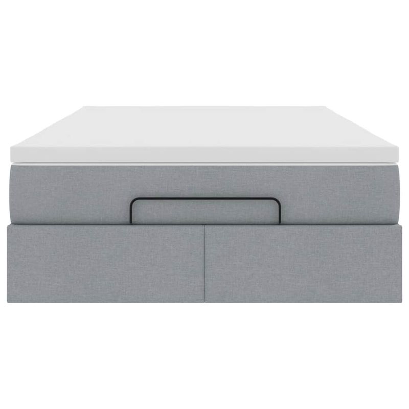 Casa si Gradina - Mobilier - Paturi si accesorii - Paturi - Cadru de pat otoman cu saltea tesatura gri deschis 120x200cm - Infinity.ro