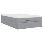 Casa si Gradina - Mobilier - Paturi si accesorii - Paturi - Cadru de pat otoman cu saltea tesatura gri deschis 120x200cm - Infinity.ro