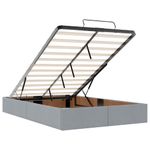 Casa si Gradina - Mobilier - Paturi si accesorii - Paturi - Cadru de pat otoman cu saltea tesatura gri deschis 120x200cm - Infinity.ro