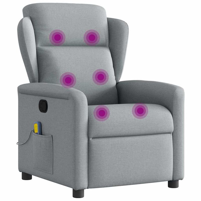 Ingrijire personala si Cosmetice - Sanatate si wellness - Articole wellness - Fotolii de masaj - Fotoliu de masaj rabatabil, gri deschis, textil - Infinity.ro