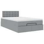 Casa si Gradina - Mobilier - Paturi si accesorii - Paturi - Pat otoman cu saltea tesatura gri deschis 120x200 cm, model nasturi - Infinity.ro