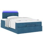 Casa si Gradina - Mobilier - Paturi si accesorii - Paturi - Cadru pat otoman cu saltea Albastru inchis 120x190 cm catifea - Infinity.ro