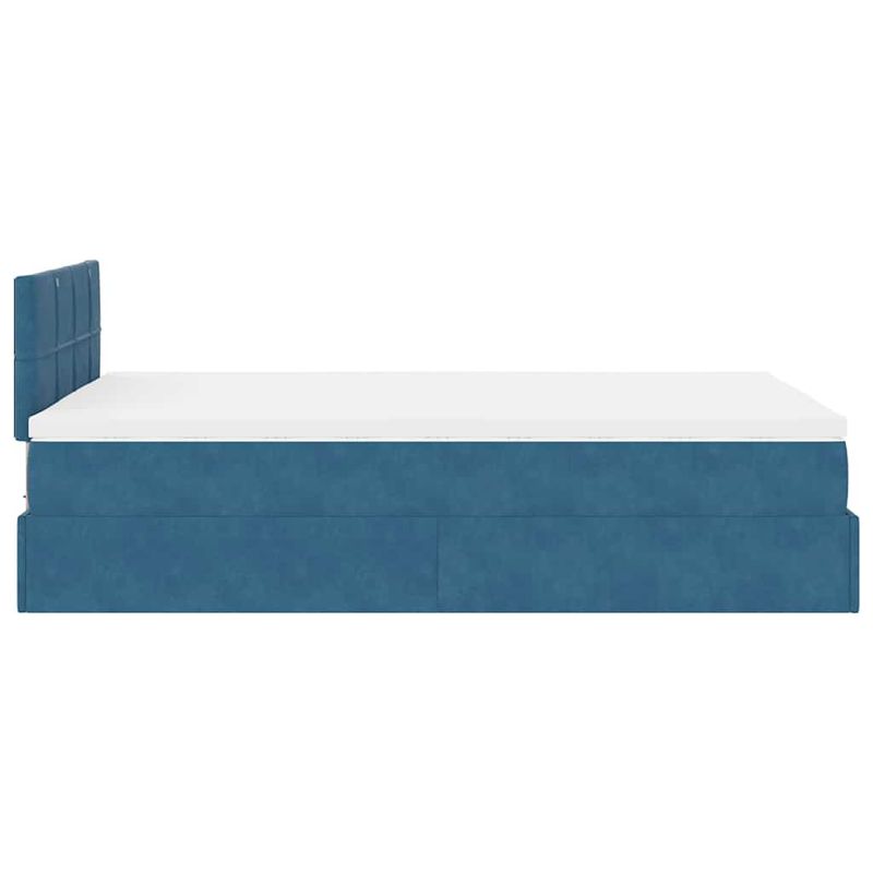 Casa si Gradina - Mobilier - Paturi si accesorii - Paturi - Cadru pat otoman cu saltea Albastru inchis 120x190 cm catifea - Infinity.ro