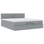 Casa si Gradina - Mobilier - Paturi si accesorii - Paturi - Cadru de pat otoman cu saltele tesatura gri deschis 200x200cm - Infinity.ro