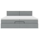 Casa si Gradina - Mobilier - Paturi si accesorii - Paturi - Cadru de pat otoman cu saltele tesatura gri deschis 200x200cm - Infinity.ro