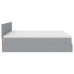 Casa si Gradina - Mobilier - Paturi si accesorii - Paturi - Cadru de pat otoman cu saltele tesatura gri deschis 200x200cm - Infinity.ro