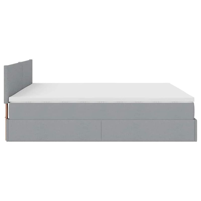 Casa si Gradina - Mobilier - Paturi si accesorii - Paturi - Cadru de pat otoman cu saltele tesatura gri deschis 200x200cm - Infinity.ro
