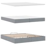 Casa si Gradina - Mobilier - Paturi si accesorii - Paturi - Cadru de pat otoman cu saltele tesatura gri deschis 200x200cm - Infinity.ro