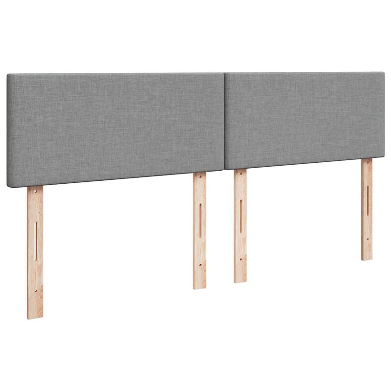 Casa si Gradina - Mobilier - Paturi si accesorii - Paturi - Cadru de pat otoman cu saltele tesatura gri deschis 200x200cm - Infinity.ro