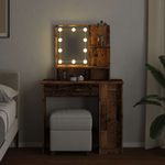 Casa si Gradina - Mobilier - Comode si corpuri - Masute de toaleta - Masa de toaleta cu LED, lemn vechi, 86,5x35x136 cm - Infinity.ro