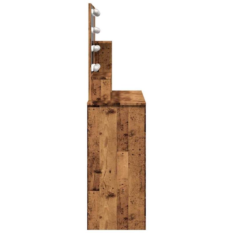 Casa si Gradina - Mobilier - Comode si corpuri - Masute de toaleta - Masa de toaleta cu LED, lemn vechi, 86,5x35x136 cm - Infinity.ro