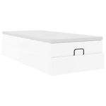 Casa si Gradina - Mobilier - Paturi si accesorii - Paturi - Cadru de pat otoman cu saltea alb 90x190cm piele artificiala - Infinity.ro