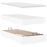 Casa si Gradina - Mobilier - Paturi si accesorii - Paturi - Cadru de pat otoman cu saltea alb 90x190cm piele artificiala - Infinity.ro