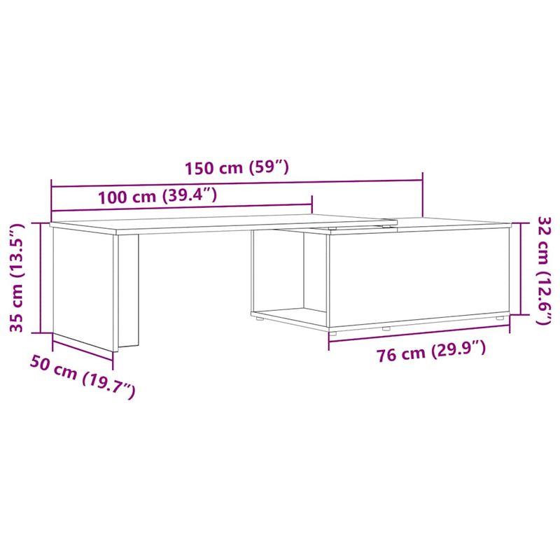 Casa si Gradina - Mobilier - Mese si birouri - Masute de cafea - Masuta de cafea, lemn vechi, 150 x 50 x 35 cm, PAL - Infinity.ro