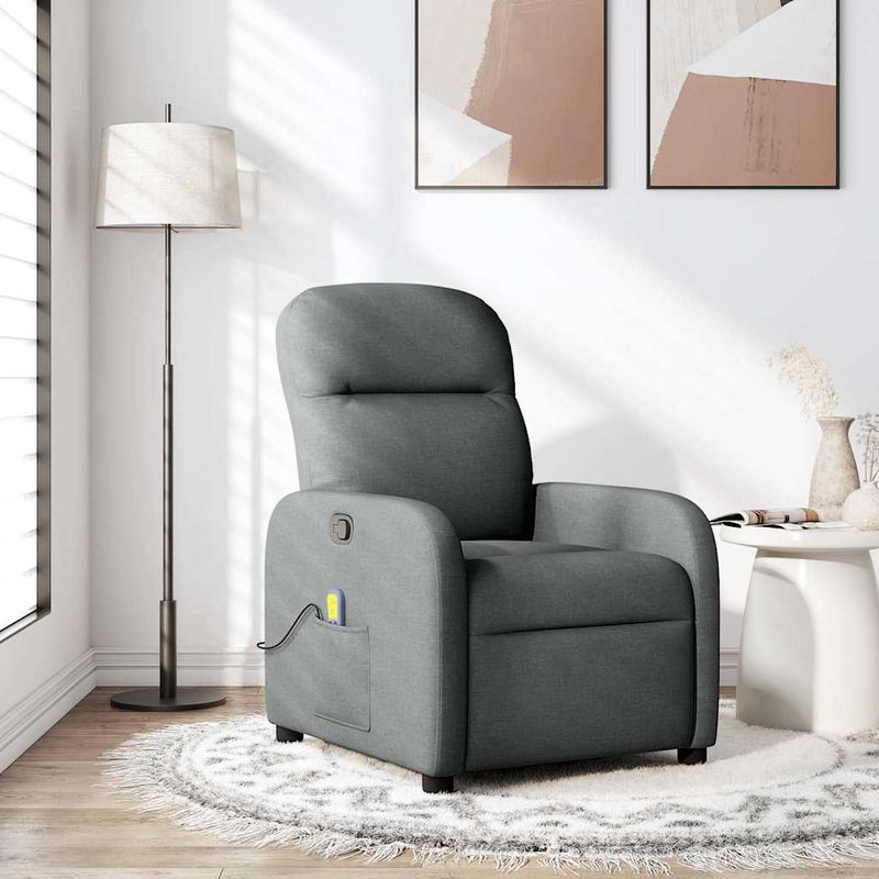 Ingrijire personala si Cosmetice - Sanatate si wellness - Articole wellness - Fotolii de masaj - Fotoliu de masaj rabatabil, gri inchis, material textil - Infinity.ro
