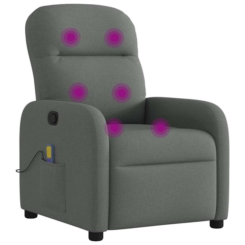 Ingrijire personala si Cosmetice - Sanatate si wellness - Articole wellness - Fotolii de masaj - Fotoliu de masaj rabatabil, gri inchis, material textil - Infinity.ro