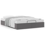 Casa si Gradina - Mobilier - Paturi si accesorii - Paturi - Cadru de pat otoman fara saltea gri 140x190cm piele artificiala - Infinity.ro