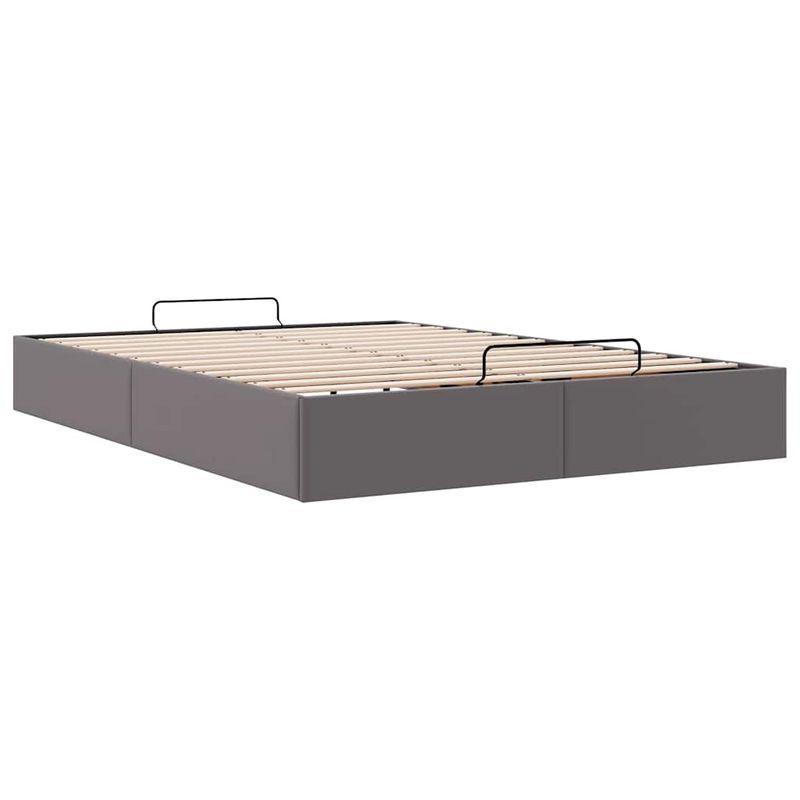 Casa si Gradina - Mobilier - Paturi si accesorii - Paturi - Cadru de pat otoman fara saltea gri 140x190cm piele artificiala - Infinity.ro