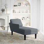 Casa si Gradina - Mobilier - Scaune si fotolii - Fotolii - Sezlong cu perna si cotiera dreapta, gri inchis, catifea - Infinity.ro