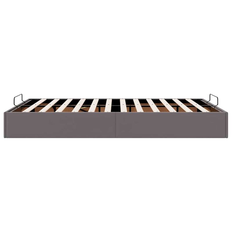 Casa si Gradina - Mobilier - Paturi si accesorii - Paturi - Cadru de pat otoman fara saltea gri 140x190cm piele artificiala - Infinity.ro