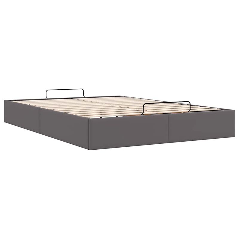 Casa si Gradina - Mobilier - Paturi si accesorii - Paturi - Cadru de pat otoman fara saltea gri 140x190cm piele artificiala - Infinity.ro