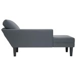 Casa si Gradina - Mobilier - Scaune si fotolii - Fotolii - Sezlong cu perna si cotiera dreapta, gri inchis, catifea - Infinity.ro