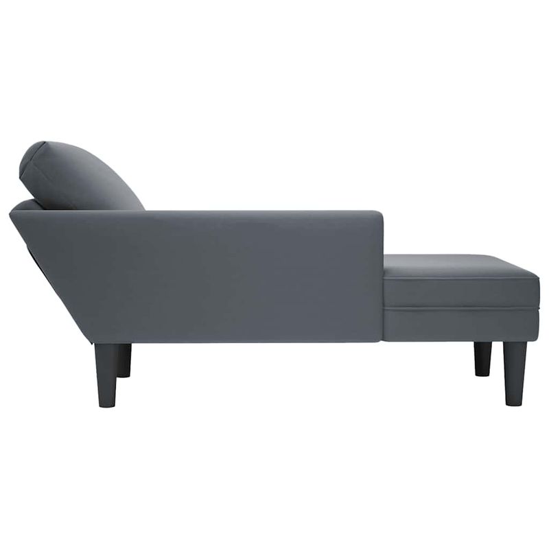 Casa si Gradina - Mobilier - Scaune si fotolii - Fotolii - Sezlong cu perna si cotiera dreapta, gri inchis, catifea - Infinity.ro
