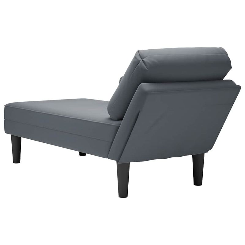 Casa si Gradina - Mobilier - Scaune si fotolii - Fotolii - Sezlong cu perna si cotiera dreapta, gri inchis, catifea - Infinity.ro
