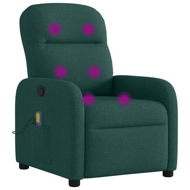 Ingrijire personala si Cosmetice - Sanatate si wellness - Articole wellness - Fotolii de masaj - Fotoliu de masaj rabatabil, verde inchis, material textil - Infinity.ro