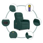 Ingrijire personala si Cosmetice - Sanatate si wellness - Articole wellness - Fotolii de masaj - Fotoliu de masaj rabatabil, verde inchis, material textil - Infinity.ro