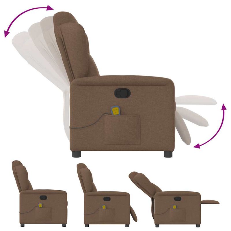 Ingrijire personala si Cosmetice - Sanatate si wellness - Articole wellness - Fotolii de masaj - Fotoliu de masaj rabatabil, maro, material textil - Infinity.ro