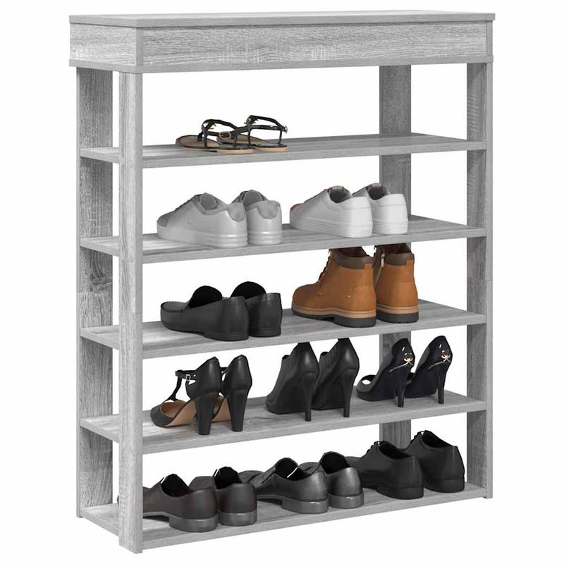 Casa si Gradina - Mobilier - Organizare si depozitare - Organizator incaltaminte - Pantofar, gri sonoma, 80x30x98 cm, lemn prelucrat - Infinity.ro