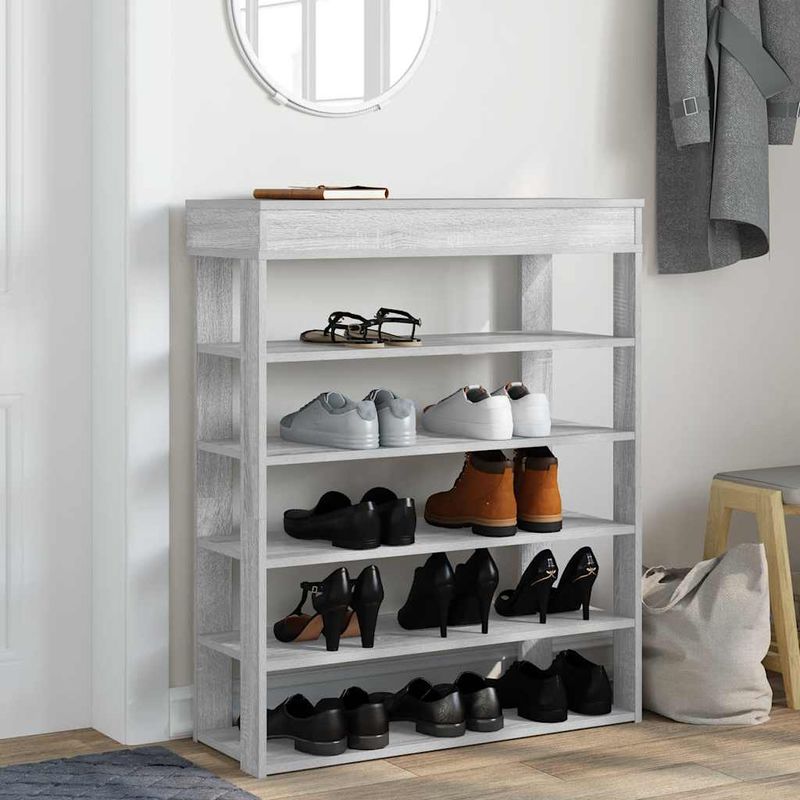 Casa si Gradina - Mobilier - Organizare si depozitare - Organizator incaltaminte - Pantofar, gri sonoma, 80x30x98 cm, lemn prelucrat - Infinity.ro